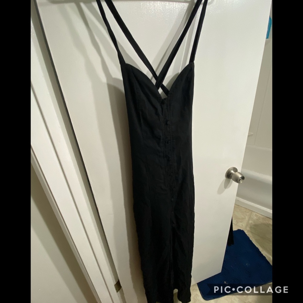 Chic, hollywood glam tie up black long dress sz L